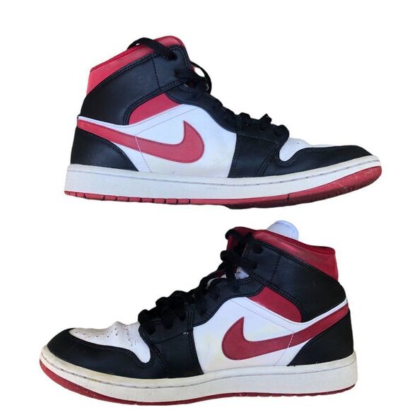 2020 Nike Air Jordan 1 Mid Gym Red Black White Size 9 - Picture 8 of 16